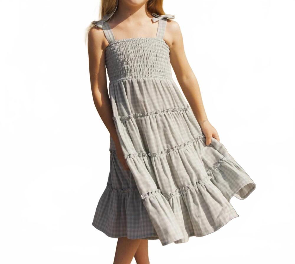 NEW RYLEE + CRU girls taylor dress in green gingham